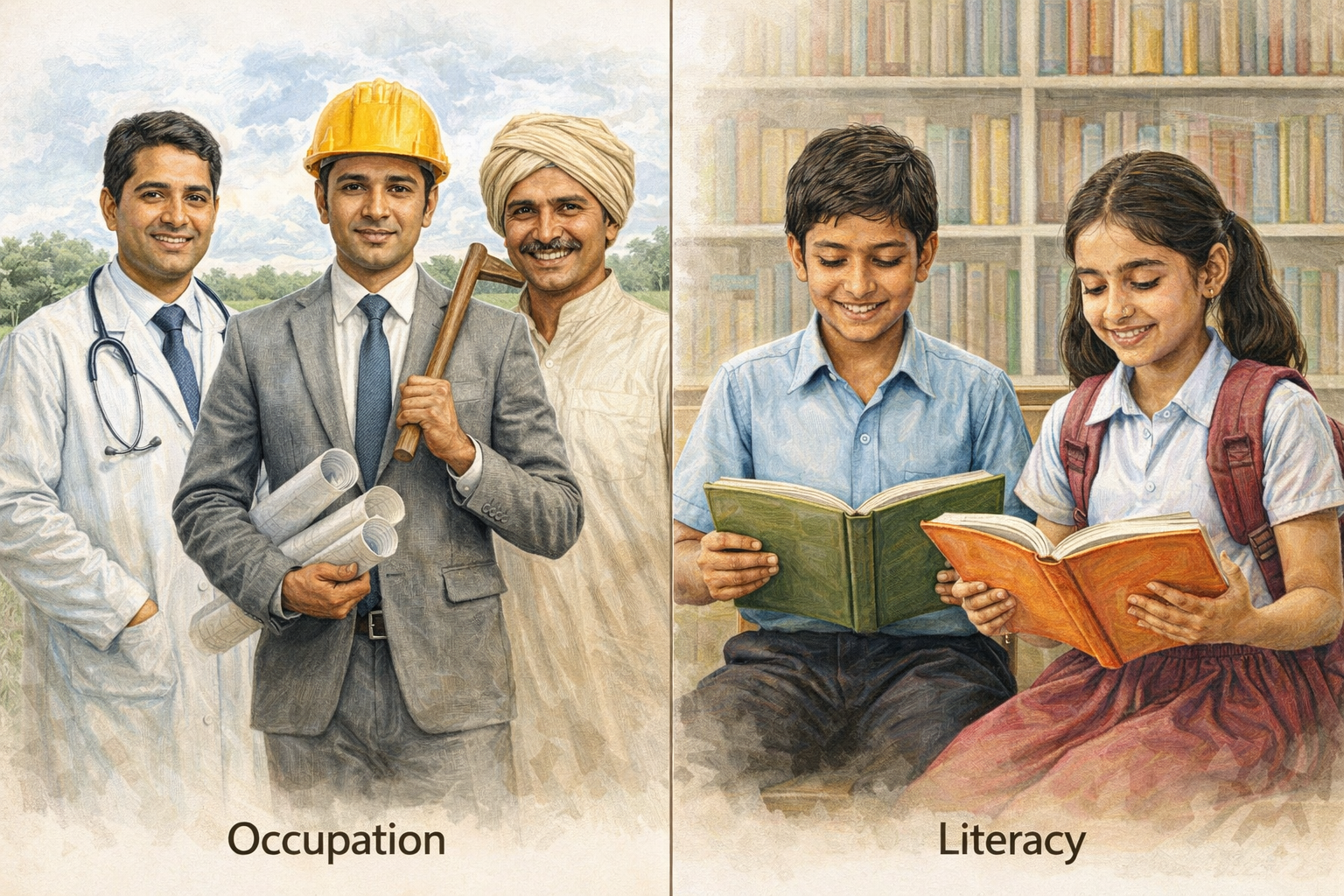 Literacy and Occupation Illustration